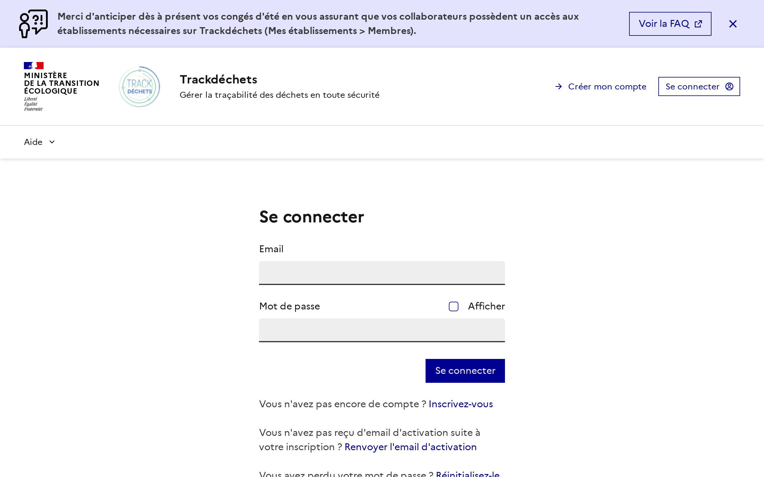 Copie d'écran de https://app.trackdechets.beta.gouv.fr