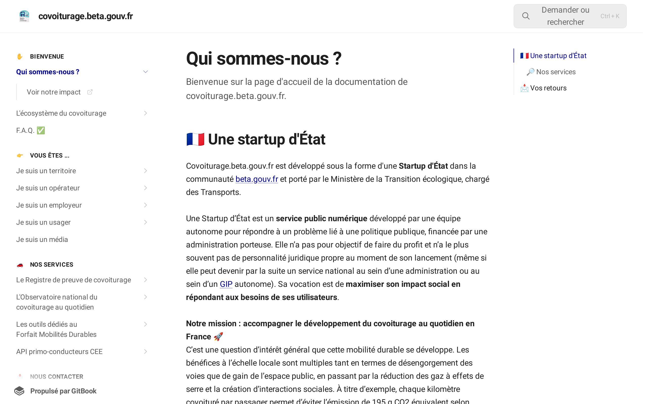 Copie d'écran de https://doc.covoiturage.beta.gouv.fr/