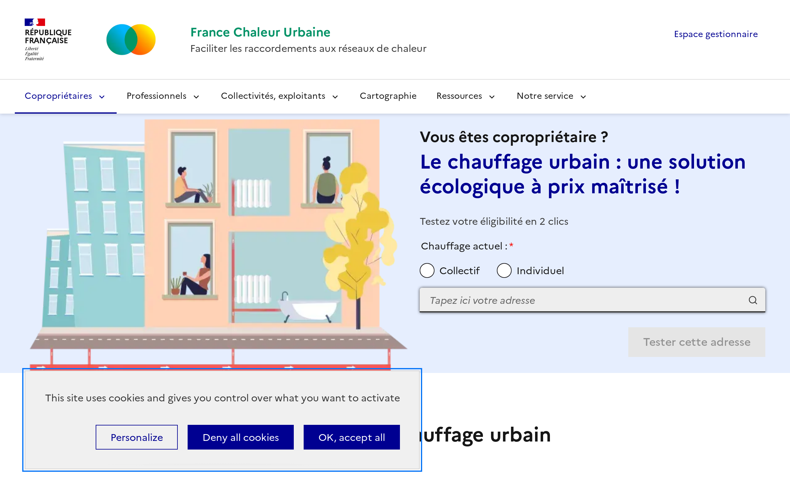 Copie d'écran de https://france-chaleur-urbaine.beta.gouv.fr